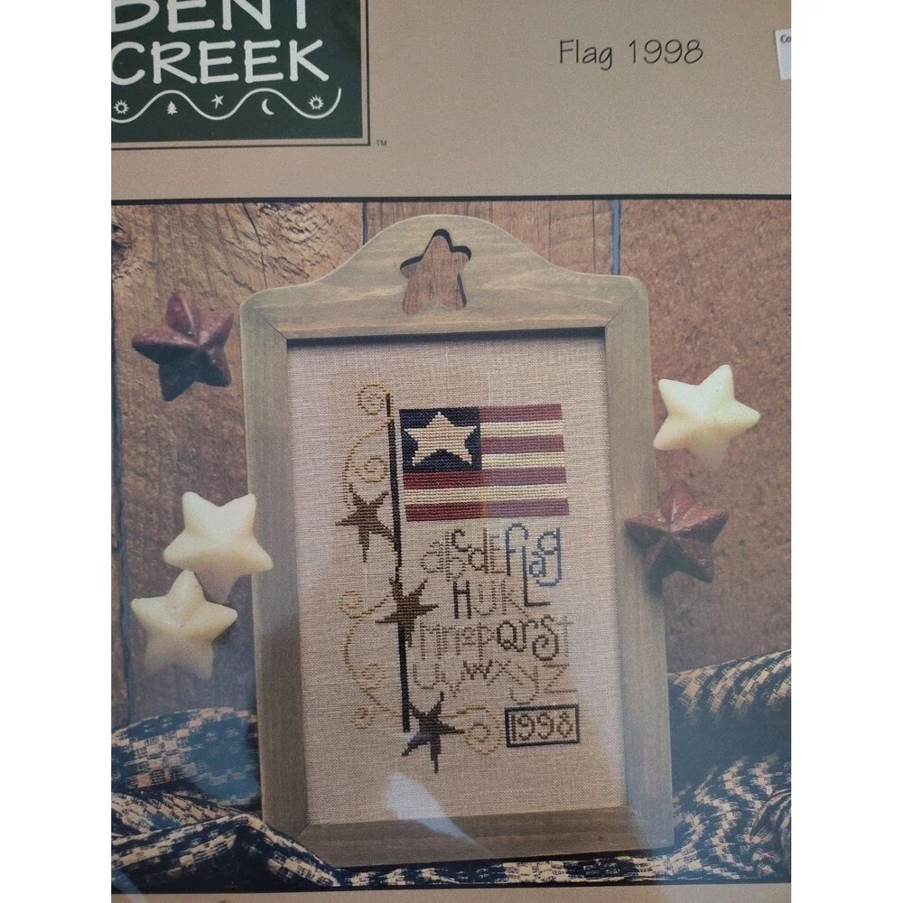 Bent Creek FLAG 1998 Counted Cross Stitch Pattern Chart Booklet Primitive BC1056